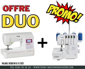 OFFRE DUO - BROTHER F410 ET SURJETEUSE BROTHER 1034D